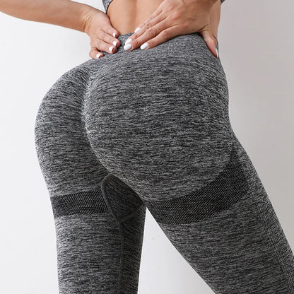 Legginsy modelujące push-up – wysoki stan, bezszwowe, fitness/joga
